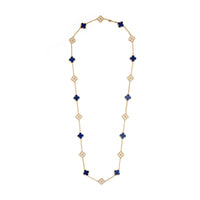 VCA Alhambra 20 Motif Lapis & Diamond 18ky Necklace
