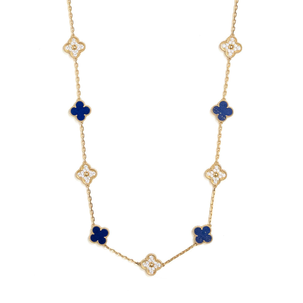 VCA Alhambra 20 Motif Lapis & Diamond 18ky Necklace