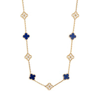 VCA Alhambra 20 Motif Lapis & Diamond 18ky Necklace