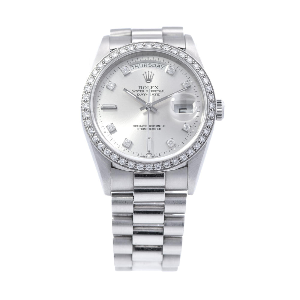 Rolex Day-Date Platinum Diamond Bezel & Dial 18346