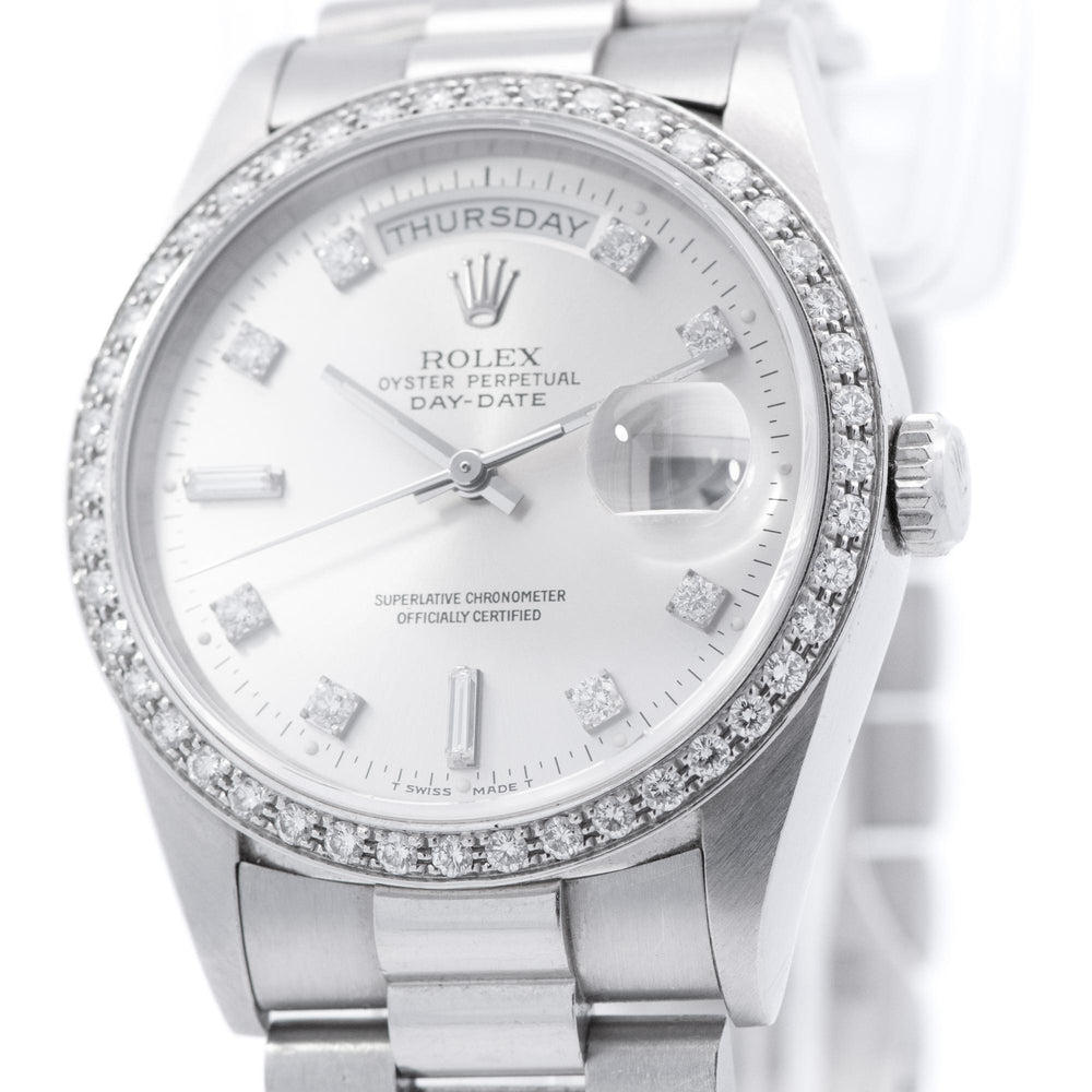 Rolex Day-Date Platinum Diamond Bezel & Dial 18346