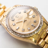 Rolex Day Date 18ky Crosshatch Finish 18038