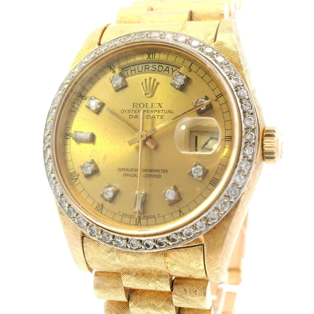 Rolex Day Date 18ky Crosshatch Finish 18038