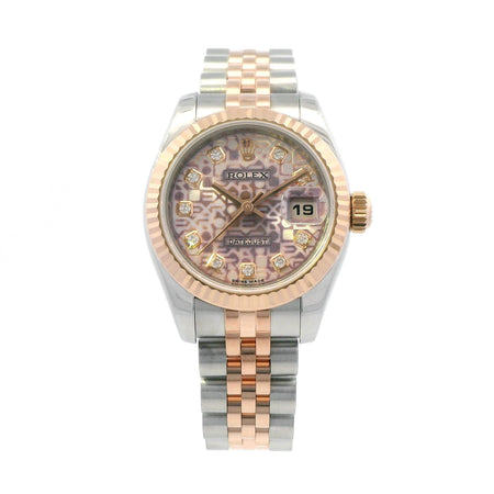 Rolex Datejust 26mm SS/RG 179171 Pink Anniversary Dial