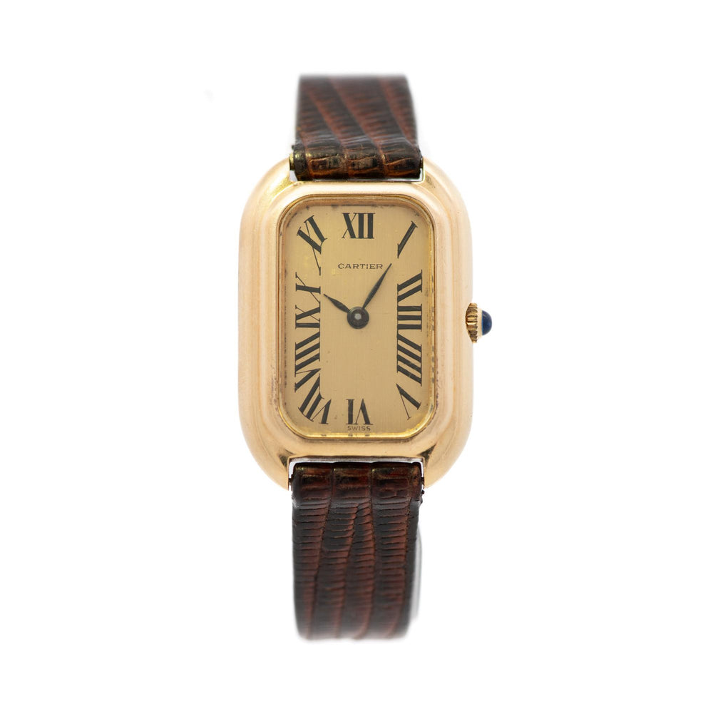 Cartier Gondole Vertical 18ky 22076/577 on leather band