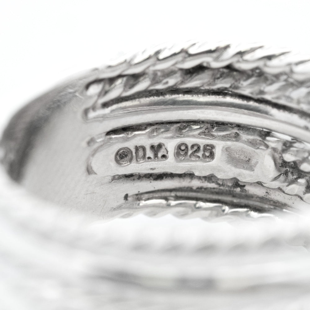 David Yurman Sterling Silver Ring with Diamonds Sz 7