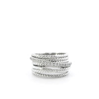 David Yurman Sterling Silver Ring with Diamonds Sz 7