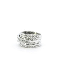 David Yurman Sterling Silver Ring with Diamonds Sz 7