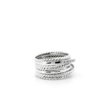 David Yurman Sterling Silver Ring with Diamonds Sz 7