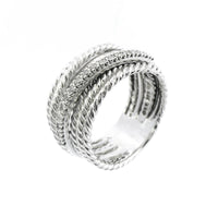 David Yurman Sterling Silver Ring with Diamonds Sz 7