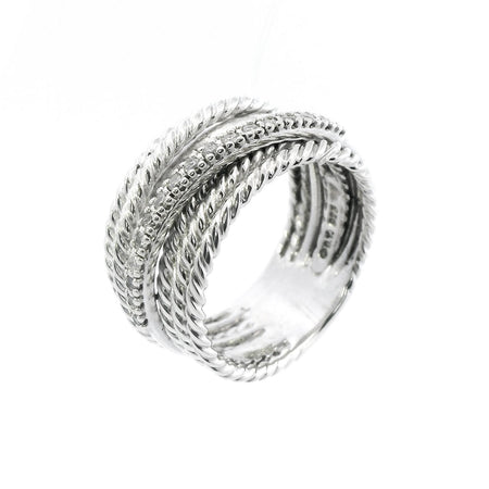 David Yurman Sterling Silver Ring with Diamonds Sz 7