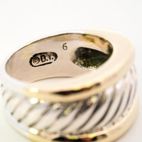 David Yurman Ring 14k Gold/Sterling Silver Sz 6