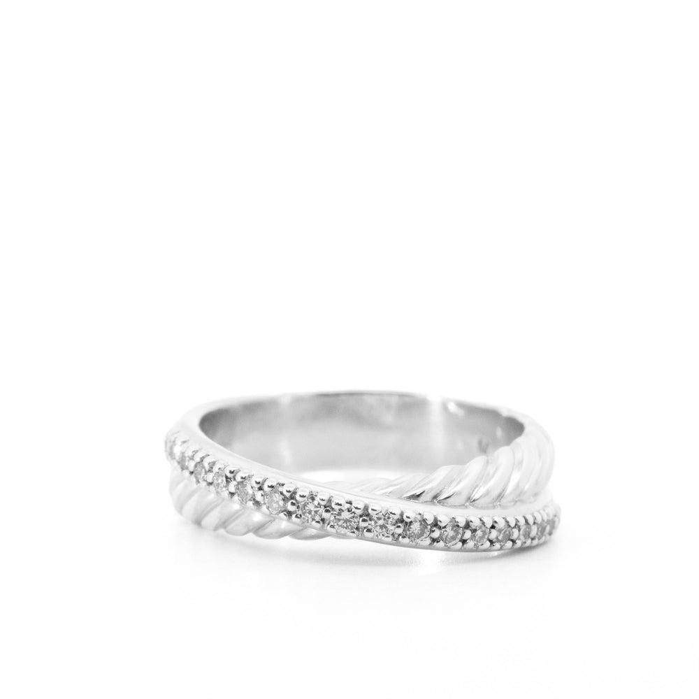 David Yurman Sterling Silver/Diamond Ring Sz 6