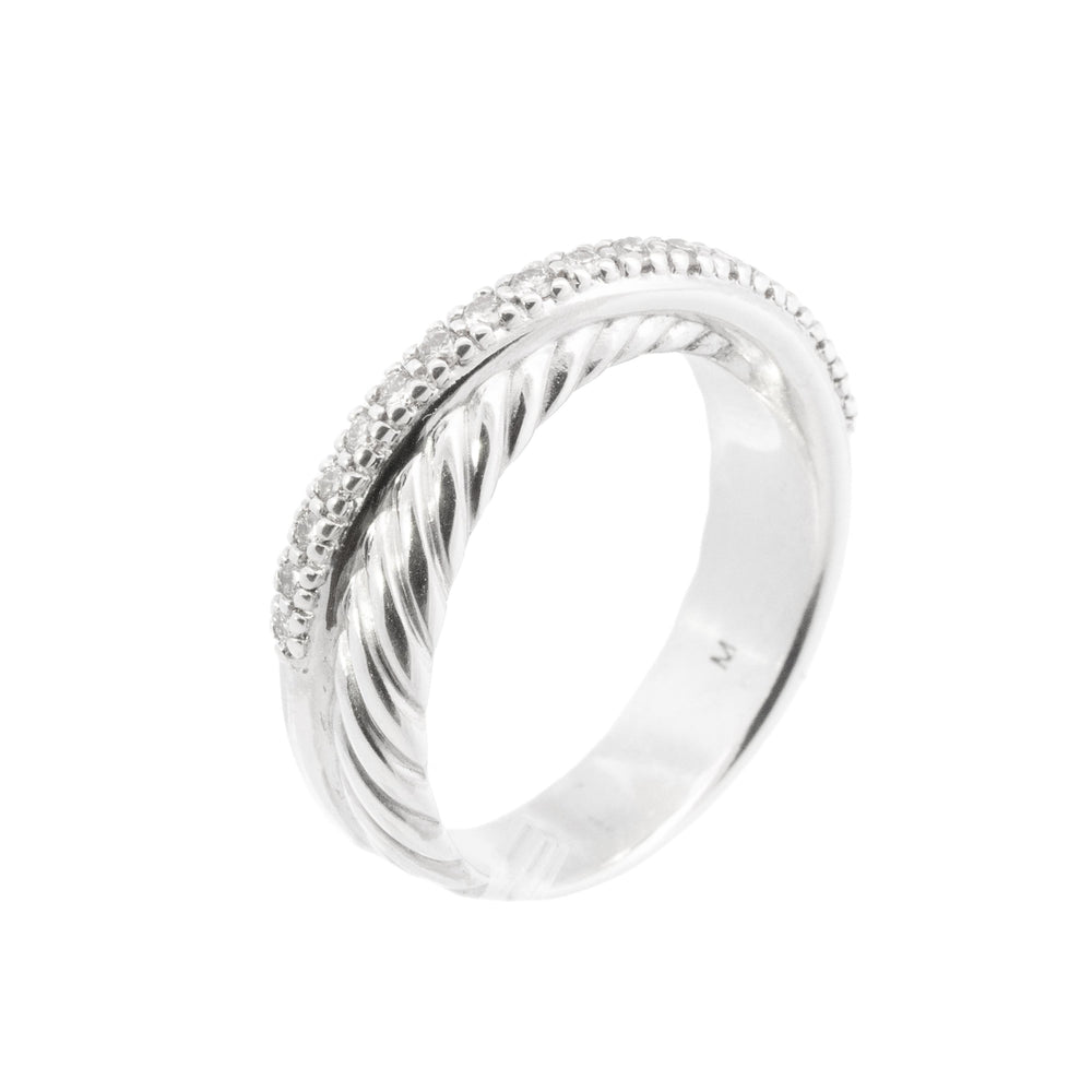 David Yurman Sterling Silver/Diamond Ring Sz 6