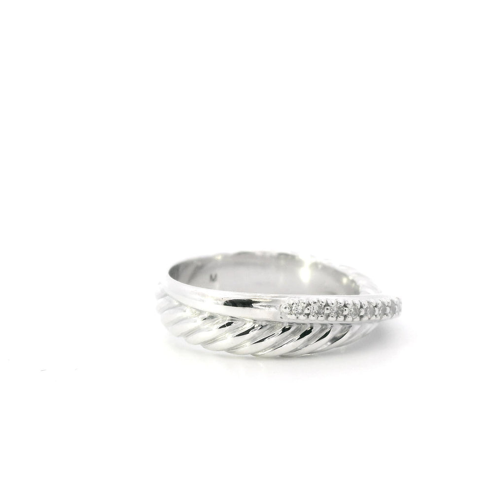 David Yurman Sterling Silver/Diamond Ring Sz 6