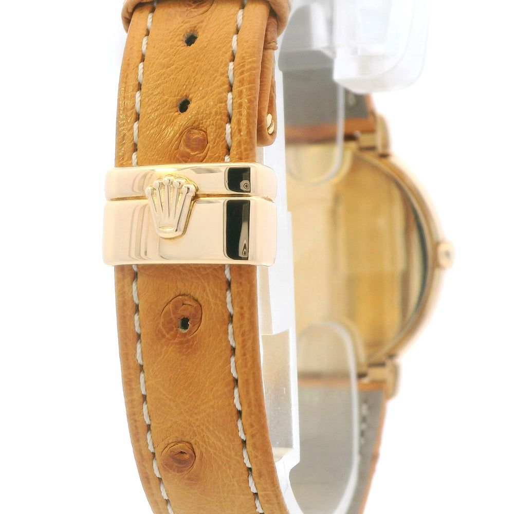 Rolex Cellini 18ky Tan Ostrich Band 6622