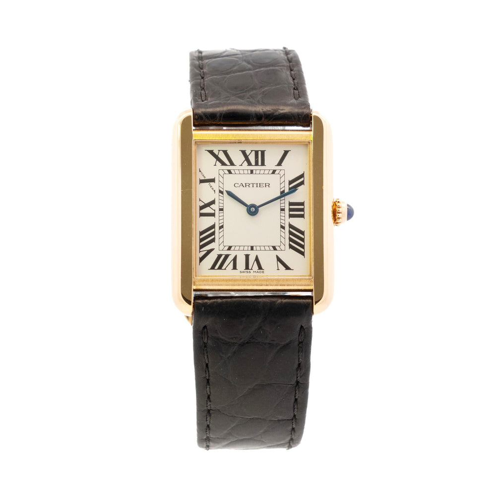 Cartier Tank Louis 3168 18k YG On Leather