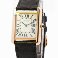 Cartier Tank Louis 3168 18k YG On Leather
