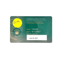 Rolex Datejust 126200 SS 36mm card