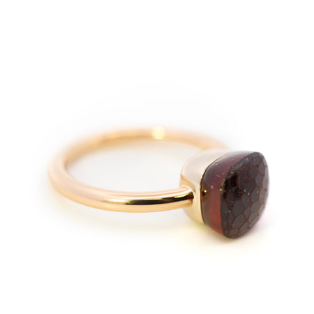 Pomellato Nudo Gele Ring, Signature Cushion-Cut Garnet in RG