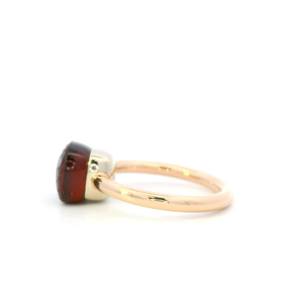 Pomellato Nudo Gele Ring, Signature Cushion-Cut Garnet in RG