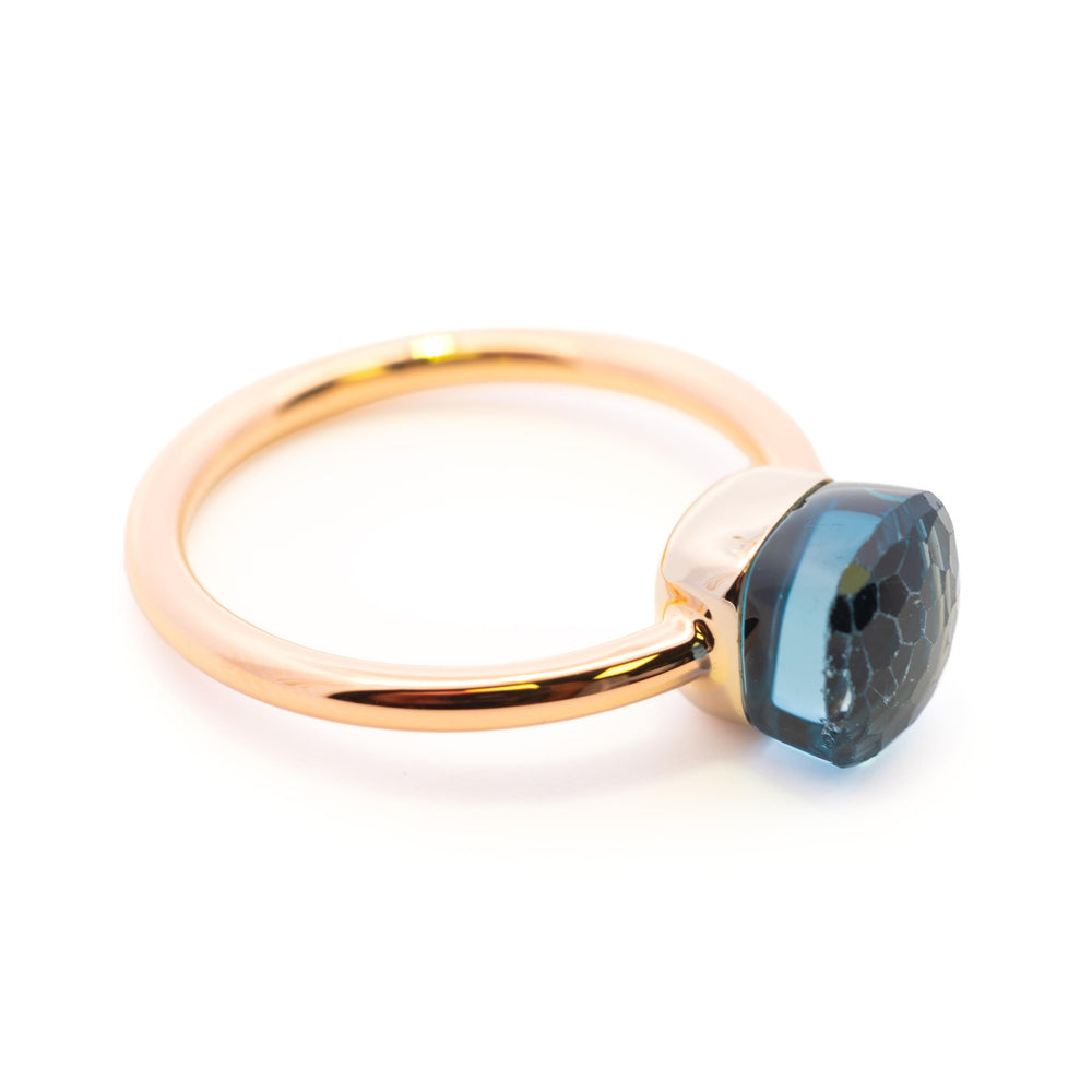 Pomellato Nudo Gele Ring, Signature London Blue Cushion Cut in 18k