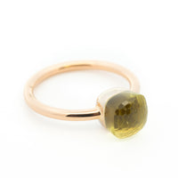 Pomellato Nudo Gere Petit Ring, Signature Cushion Cut Lemon Quartz in 18k RG