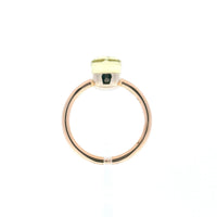 Pomellato Nudo Gere Petit Ring, Signature Cushion Cut Lemon Quartz in 18k RG