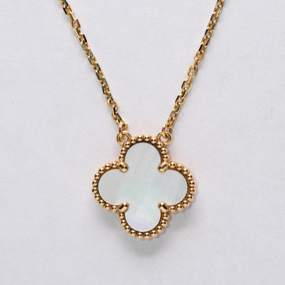 Van Cleef & Arpel MOP Alhambra Motif Necklace