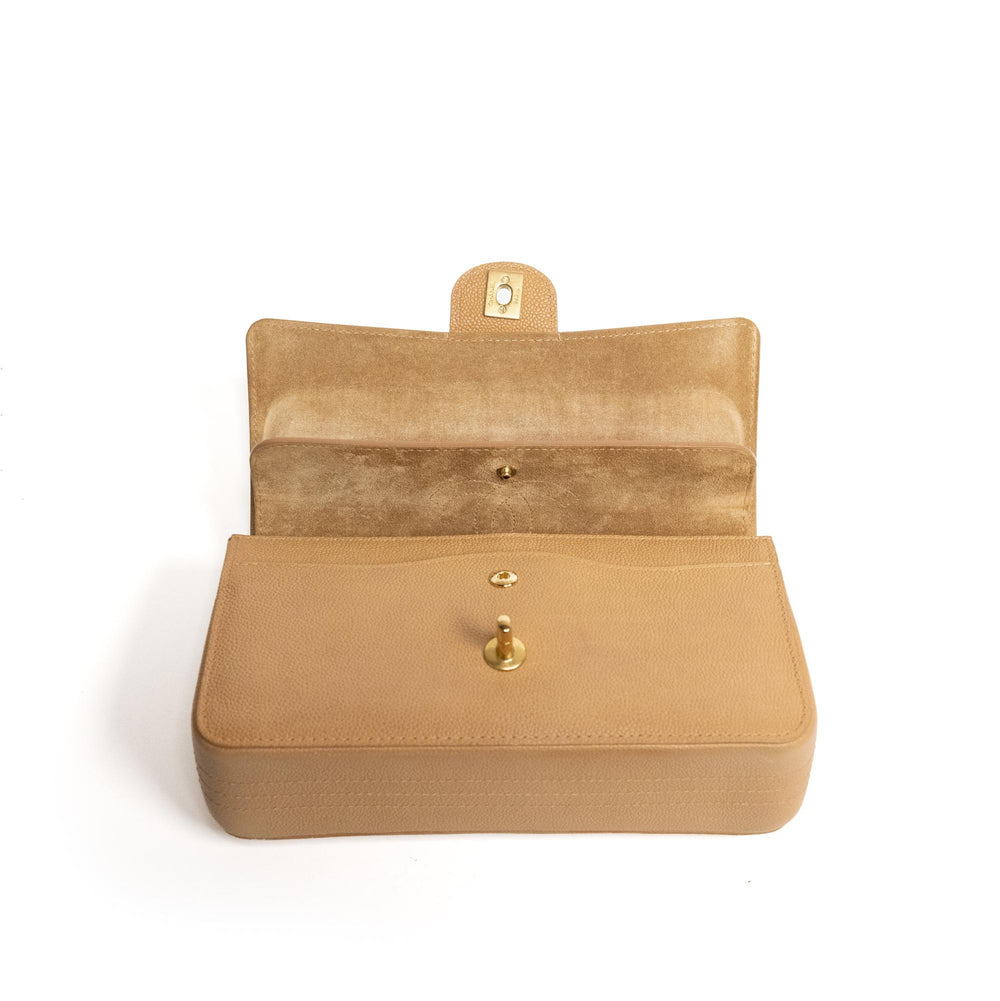 Chanel Beige Caviar Crossbody Bag Suede inside