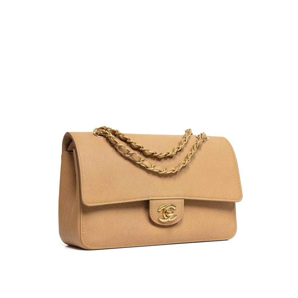 Chanel Beige Caviar Crossbody Bag Suede inside