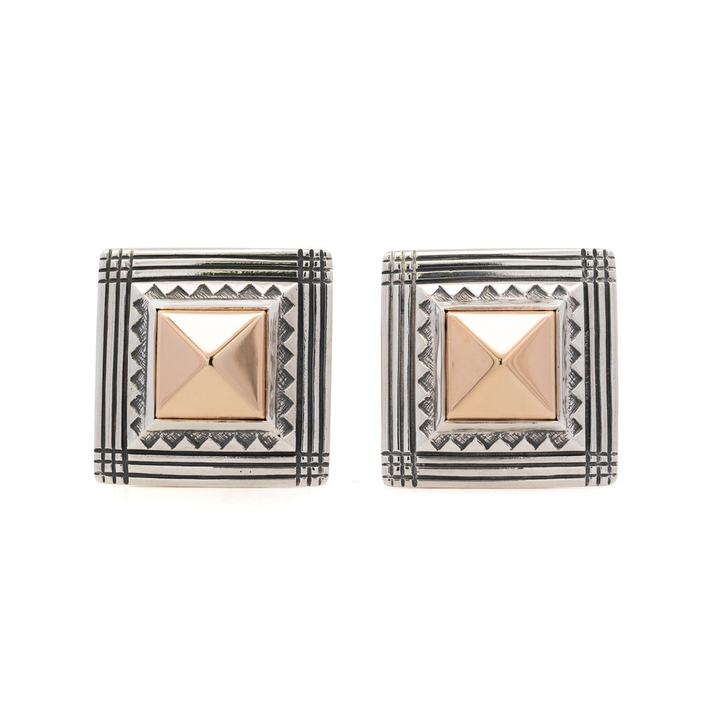 James Avery Pyramid Earrings .925/14k