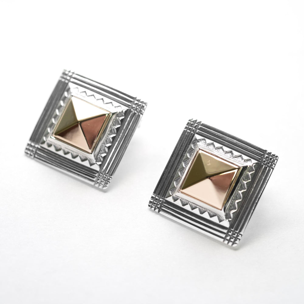 James Avery Pyramid Earrings .925/14k