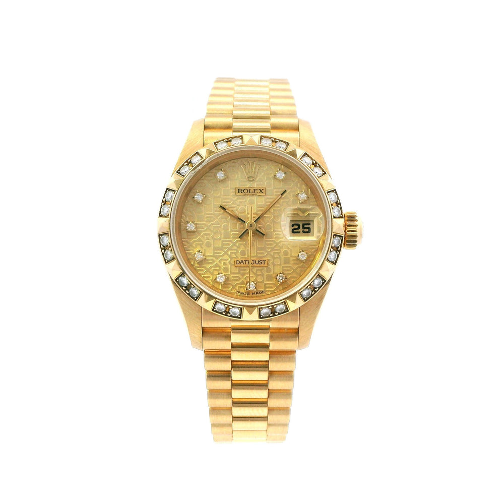 Rolex Datejust 26mm 18k YG 10-Diamond Dial Marker 69258G