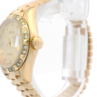 Rolex Datejust 26mm 18k YG 10-Diamond Dial Marker 69258G