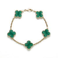 VCA 5 motif Alhambra Malachite Bracelet 18ky