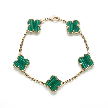VCA 5 motif Alhambra Malachite Bracelet 18ky