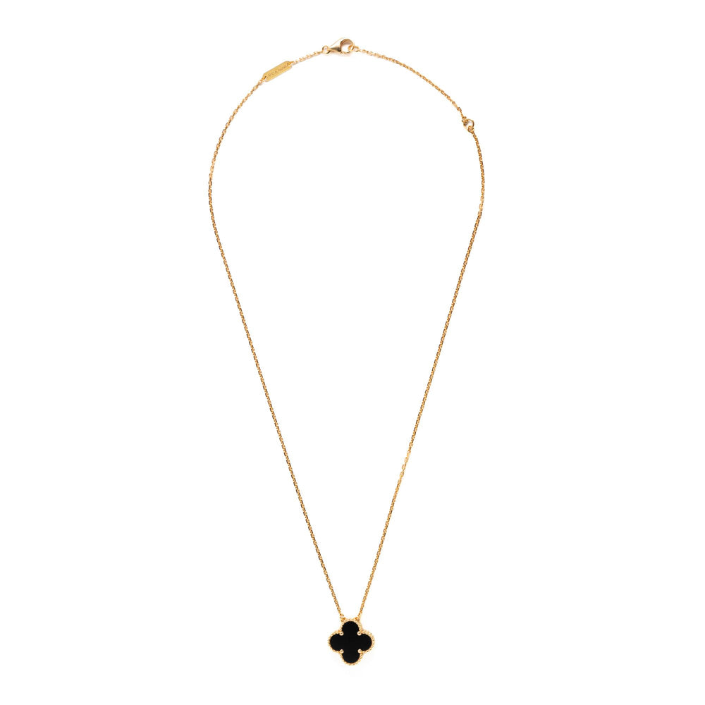 Van Cleef & Arpels 18k YG 1-Motif Alhambra Necklace