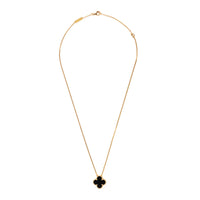 Van Cleef & Arpels 18k YG 1-Motif Alhambra Necklace