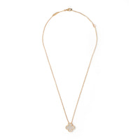 Van Cleef & Arpels 18k 1-Motif MOP Alhambra Necklace