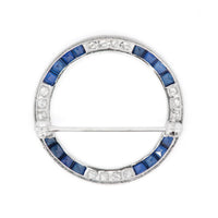 .50ct Diamond & .75ct Sapphire 14kw Pin
