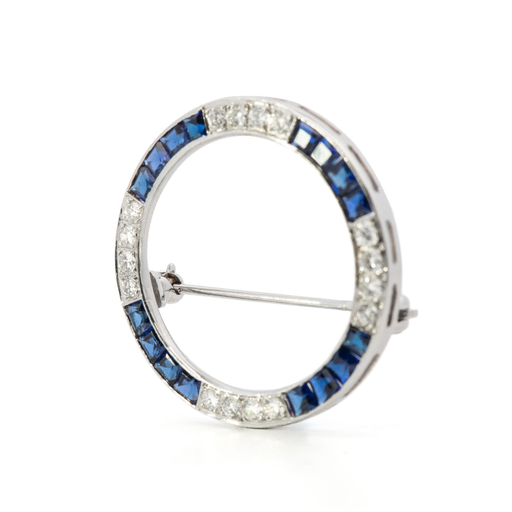 .50ct Diamond & .75ct Sapphire 14kw Pin