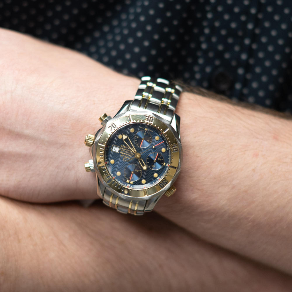 Omega Seamaster Chonograph SS/18ky Blue Dial 2297.80
