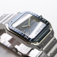Cartier Santos Large Blue Dial & Bezel SS WSSA0048 B&P