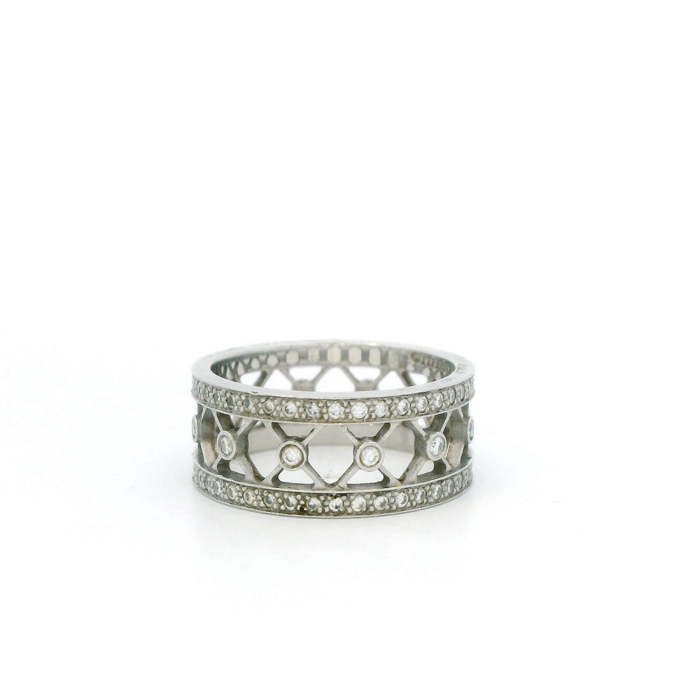 Tiffany & Co Voile diamond Band, cutout hearts and pave diamonds in Platinum