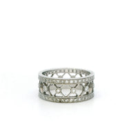Tiffany & Co Voile diamond Band, cutout hearts and pave diamonds in Platinum