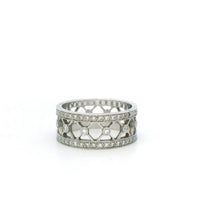 Tiffany & Co Voile diamond Band, cutout hearts and pave diamonds in Platinum