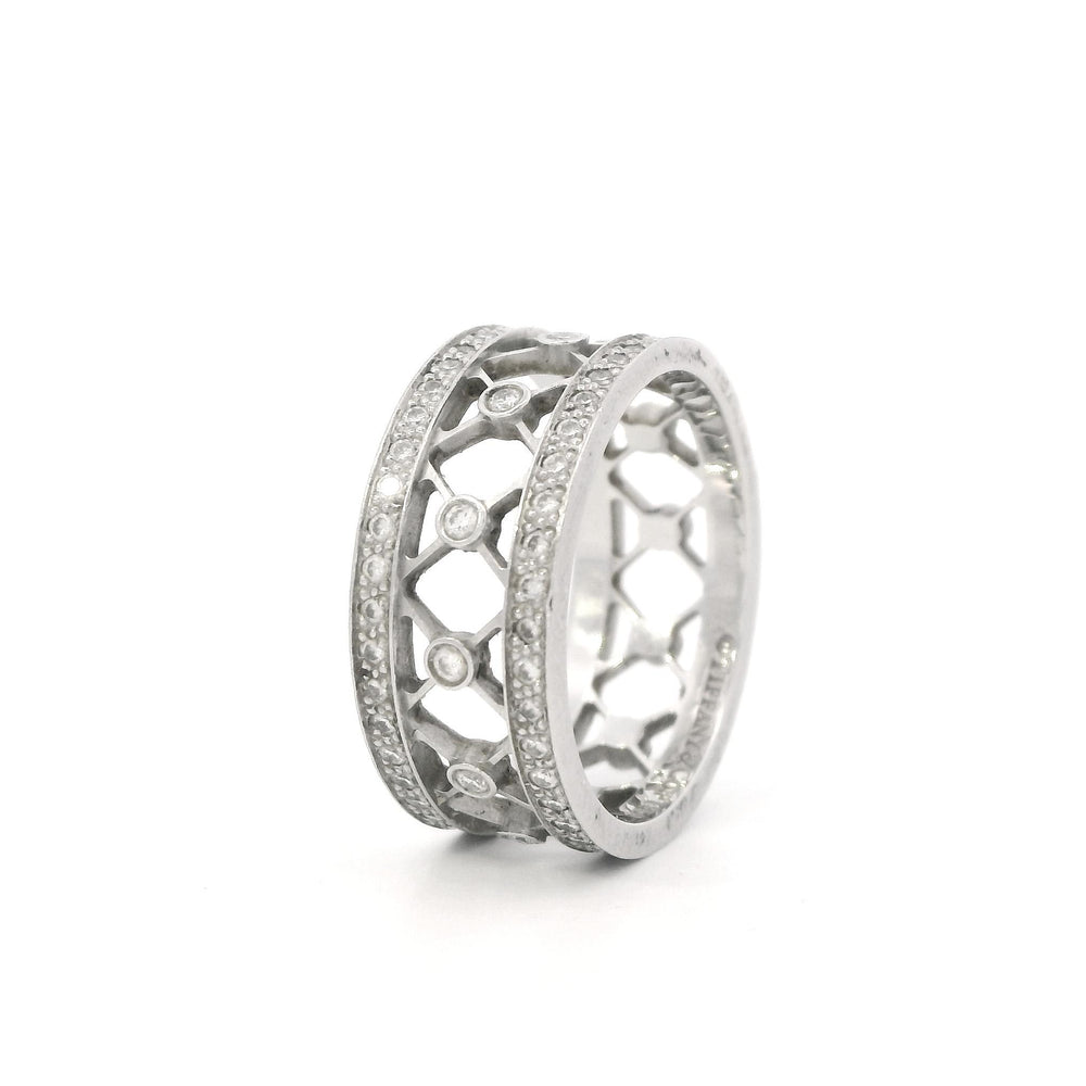 Tiffany & Co Voile diamond Band, cutout hearts and pave diamonds in Platinum