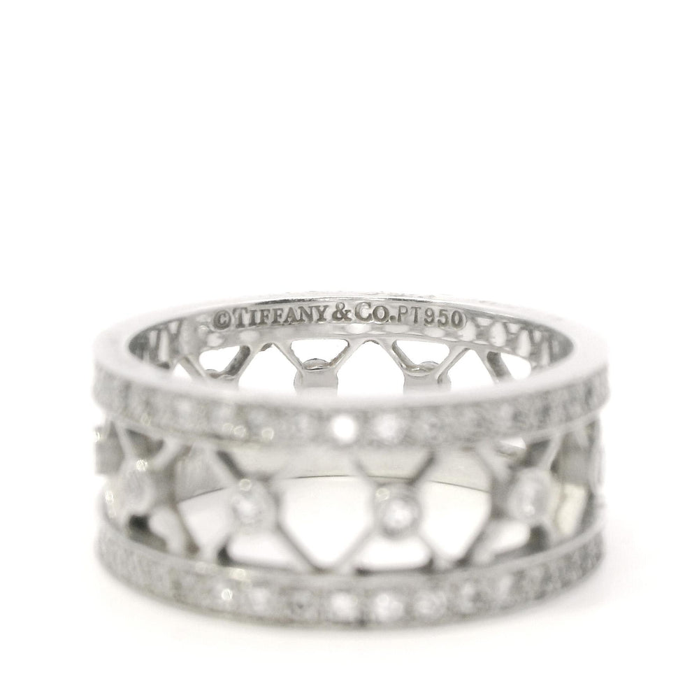 Tiffany & Co Voile diamond Band, cutout hearts and pave diamonds in Platinum
