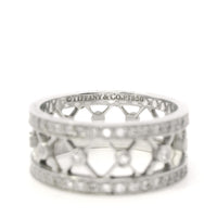 Tiffany & Co Voile diamond Band, cutout hearts and pave diamonds in Platinum